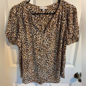 Maison D' Amelia Medium Animal Print Blouse Brown Black